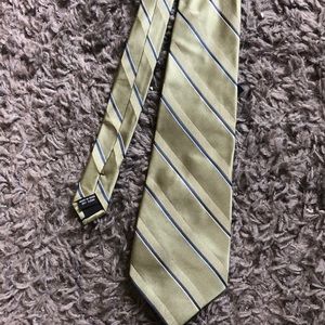 Men’s Green Tie with Blue and White Stripes